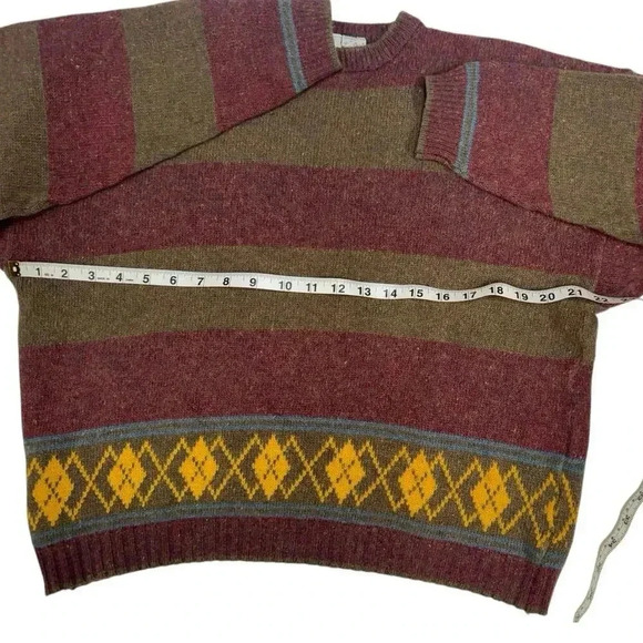 Vintage Made For Saks Fifth Avenue Striped Lambs Wool/Rabbit Hair/Angora Sweater - Picture 8 of 14